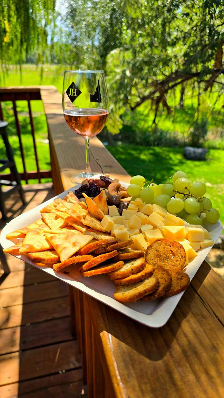 Wine & charcuterie board at Holesinsky Vineyard + Winery, Buhl