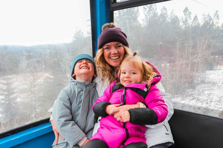 Riding the gondola at Silver Mountain Resort, Kellogg